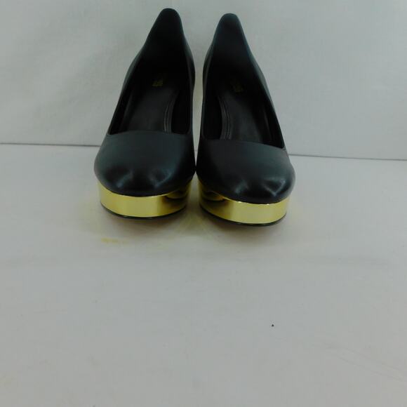 Michael Kors Womens Black and Gold Heels Chantal Platform Pump Size 8 New - Picture 5 of 11